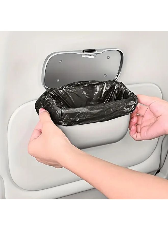 Black Portable Car Trash Can ABS Material Multi Function Wet Dry Use Fits Most Vehicles - Image 2
